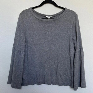 Loft Grey Bell Sleeve Sweater Top